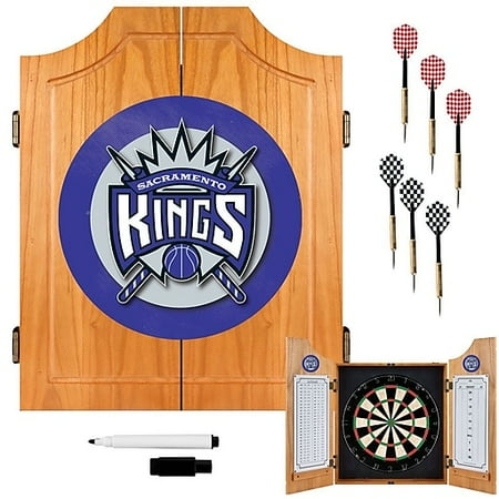 Sacramento Kings NBA Dart Cabinet Set with Darts and Board - Purple, Silver, Black