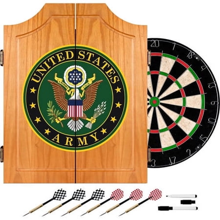 Trademark Global???? Solid Pine Dart Cabinet Set, U.S. Army Symbol