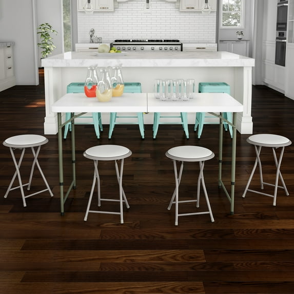 Lavish Home Backless 18-Inch Folding Stool with 225lb Capacity (White)