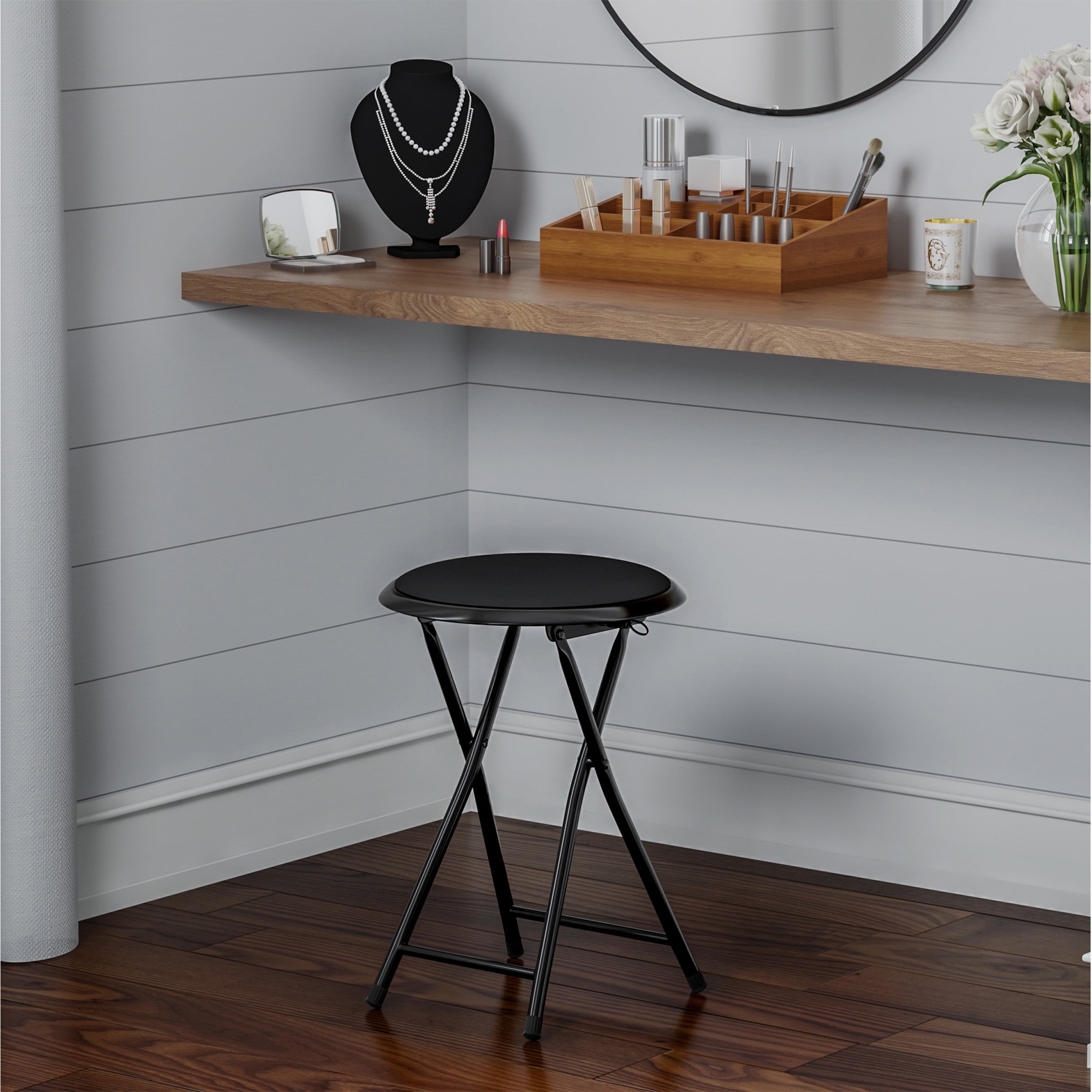 Cushioned folding stool trademark home hot sale
