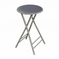 thumbnail image 1 of Lavish Home Backless 24-Inch Folding Stool with 225lb Capacity (Gray), 1 of 9