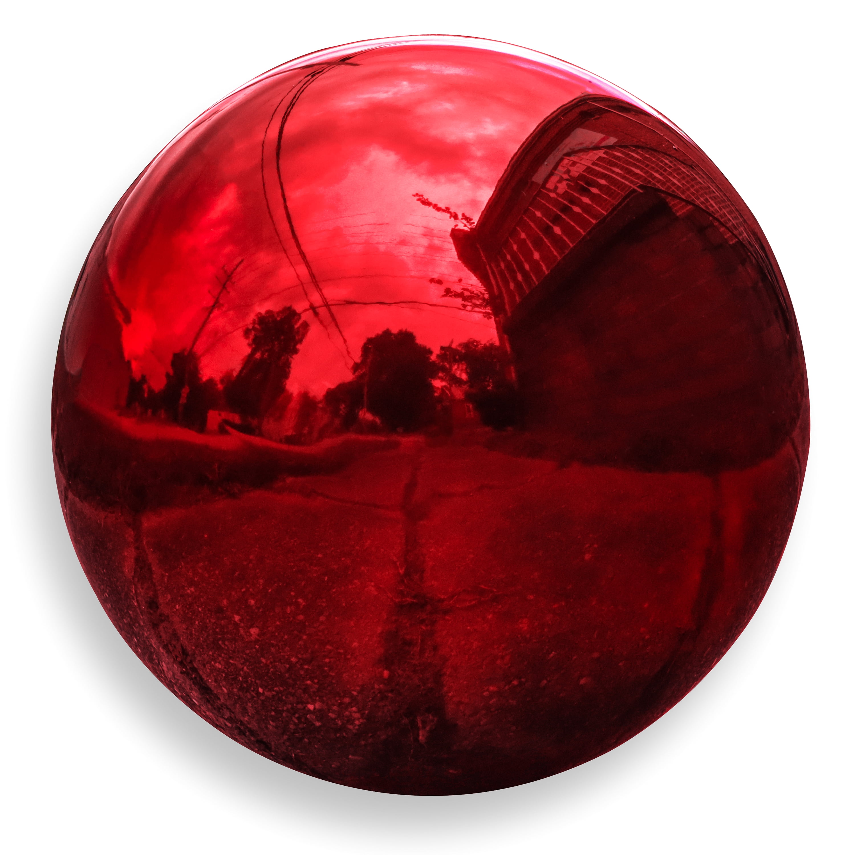 Red 10" Stainless Steel Mirror Gazing Ball for Garden