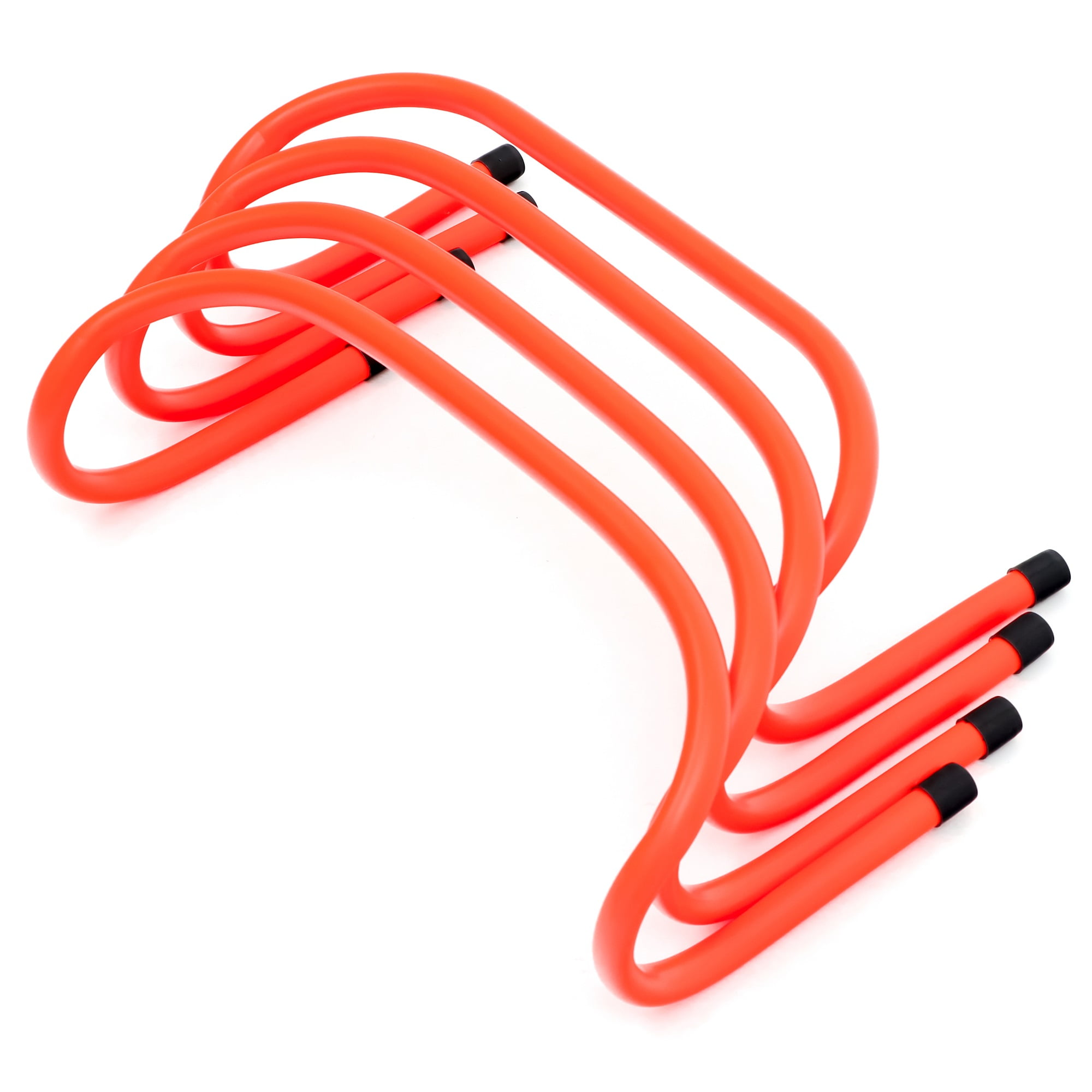 Trademark Innovations 6" Soccer Training Adjustable Agility Speed Training Hurdles (Pack of 4, Orange)