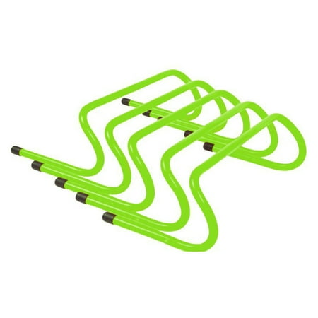 Trademark Innovations 6" Soccer Training Adjustable Agility Speed Training Hurdles (Pack of 5, Light Green)