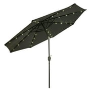Trademark Innovations 9' Black Octagon Deluxe Solar Powered LED Lighted Patio Umbrella