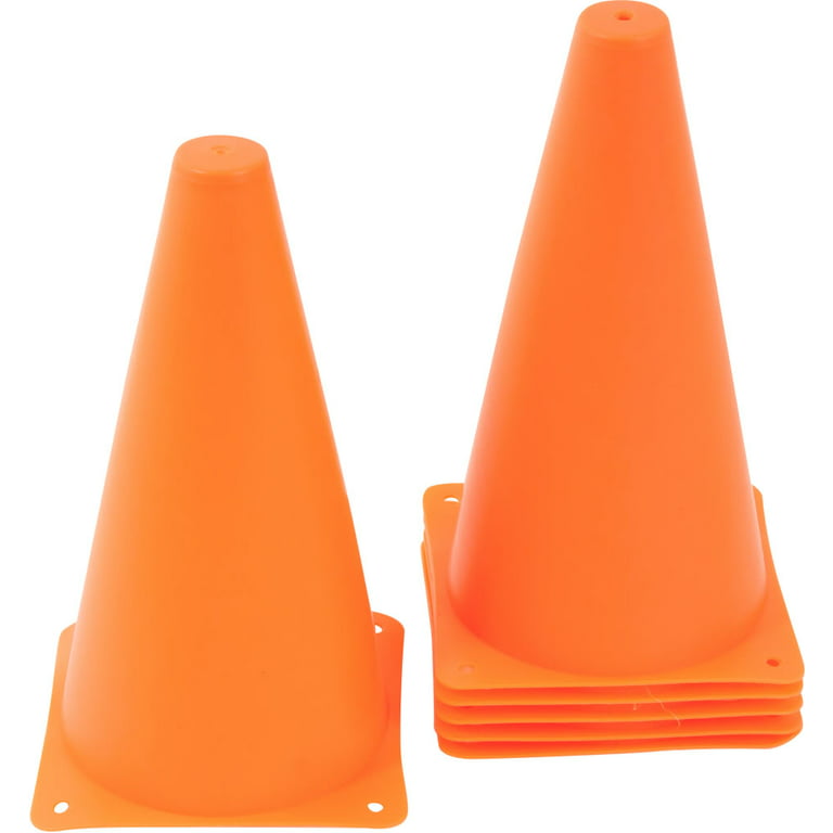 Trademark Innovations 9-Inch Plastic Cone Orange Sports Training Gear (Pack of 12)