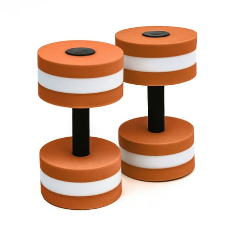 Trademark Innovations Aquatic Foam Exercise Dumbbells For Water Aerobics (Set of 2, Orange)