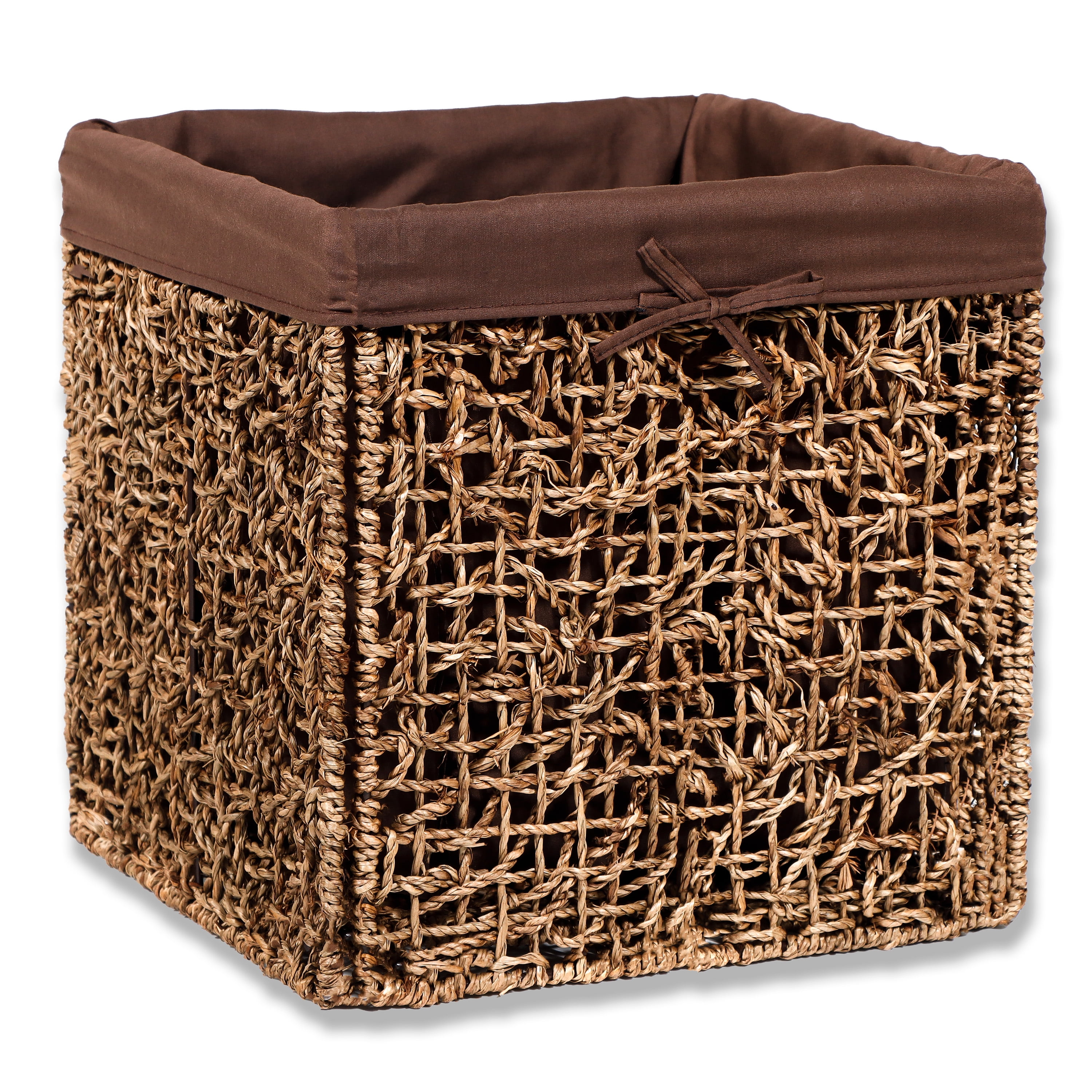 Trademark Innovations Iron/Seagrass Storage Basket, Set of 2