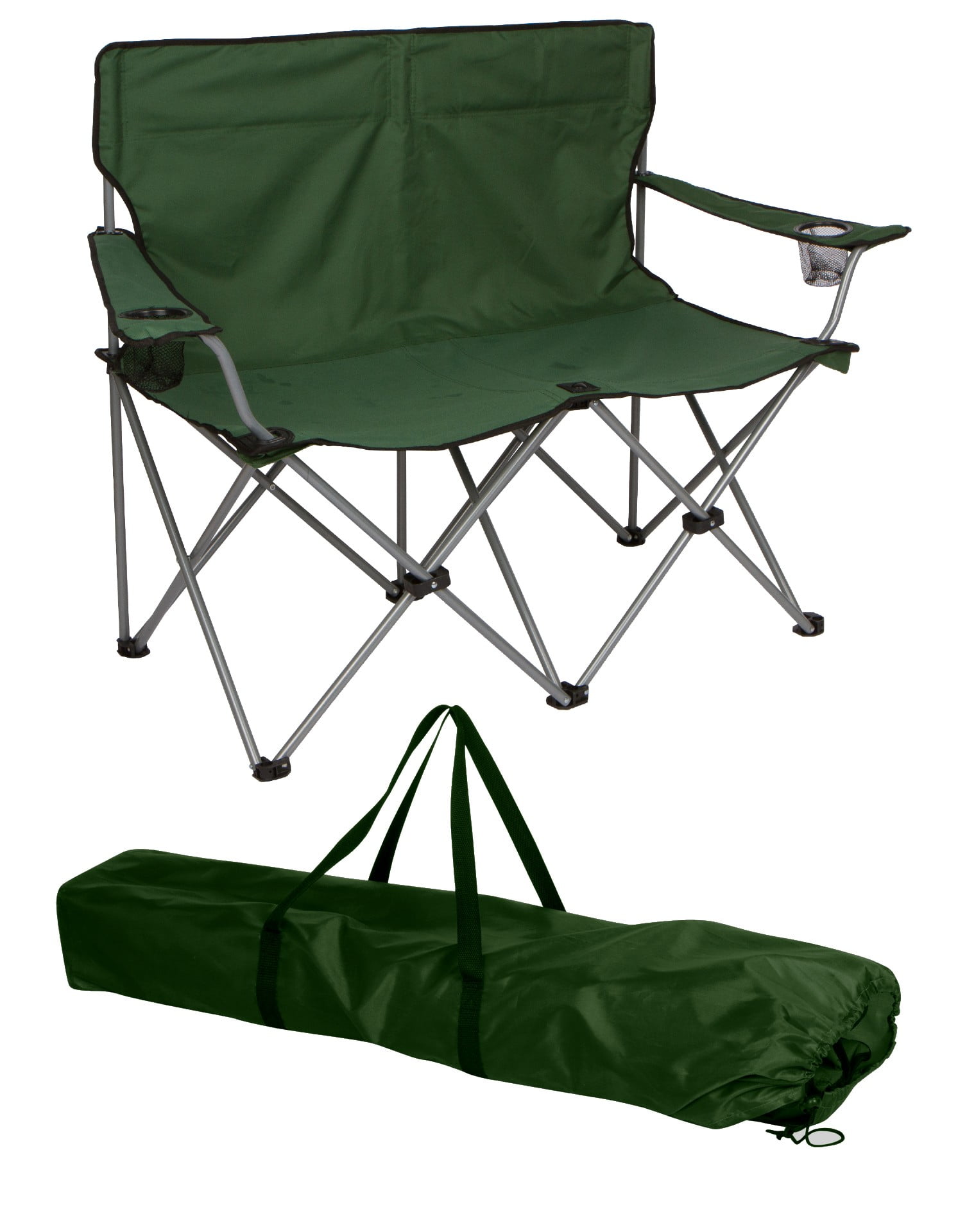 Free Shipping Trademark Innovations Loveseat Style Double Camp Chair with Steel Frame Army Green Walmart
