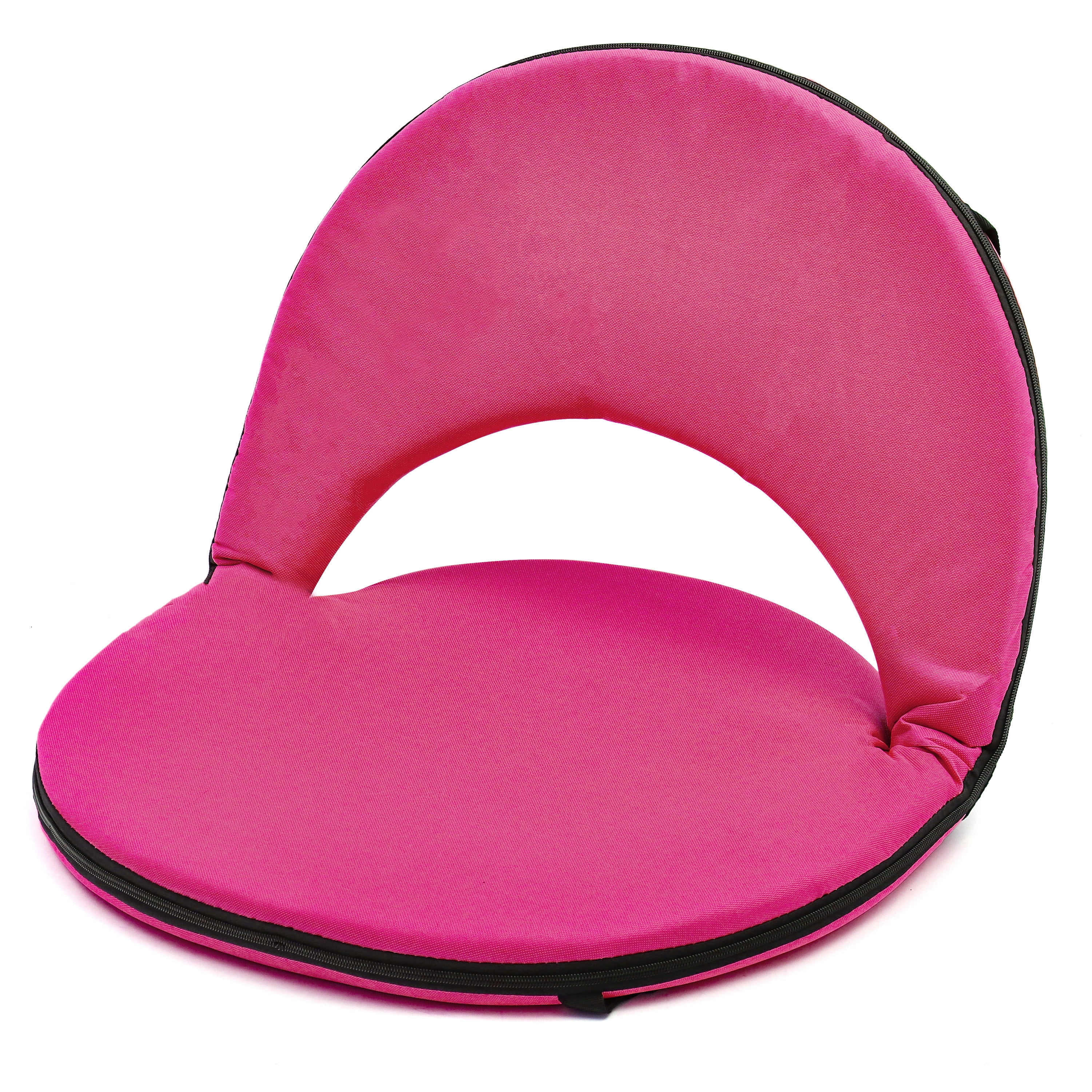 Trademark Innovations Portable Multiuse Adjustable Recliner Stadium Seat Dark Pink Walmart