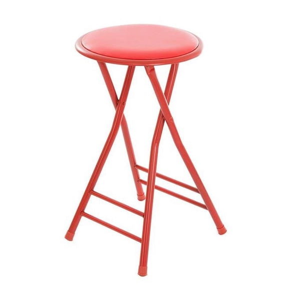 Trademark M021000 24 x 14 in. Cushioned Folding Stool - Red