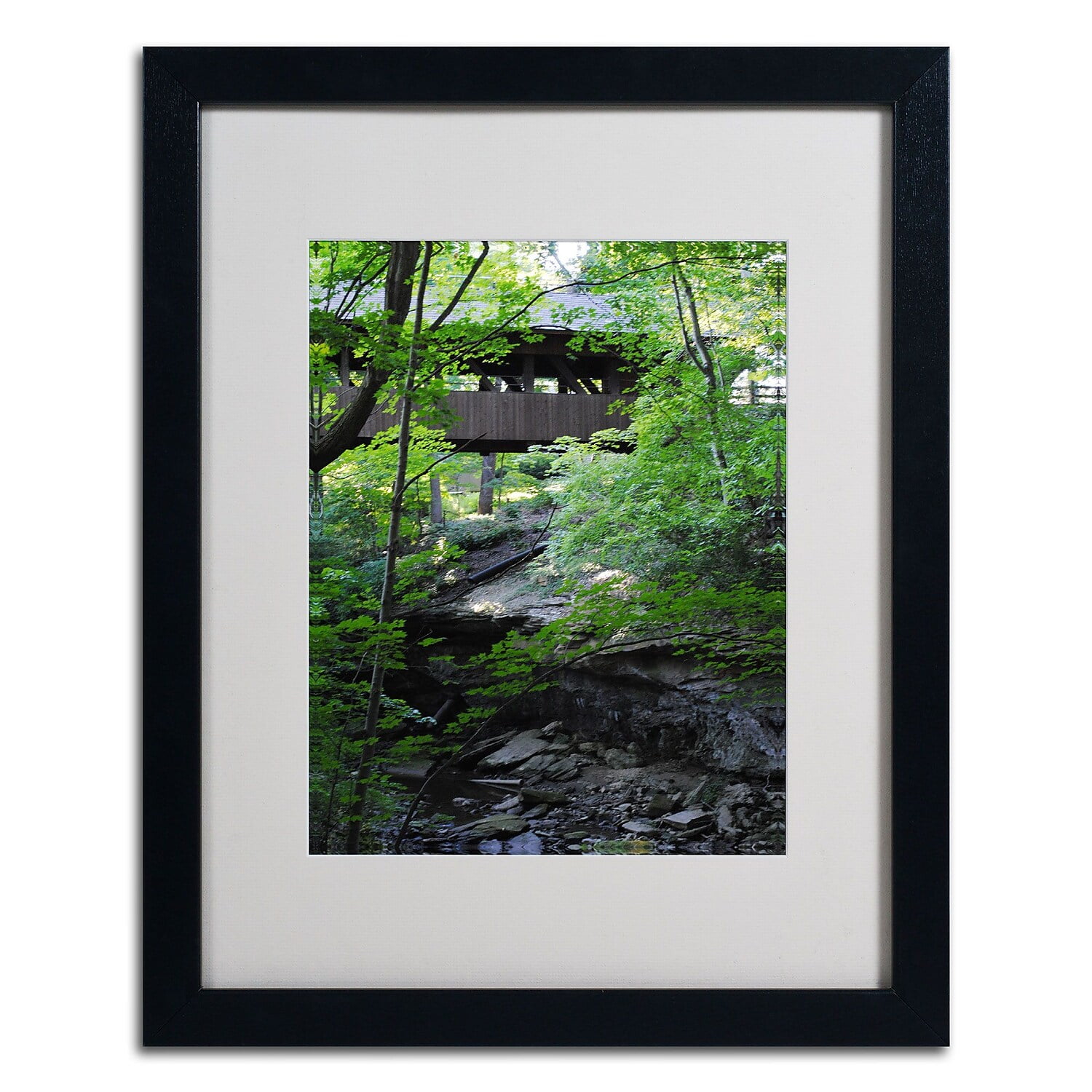 Trademark Monica Fleet "Latent Bridge" Art White Matte W/Black Frame 16" x 20" (MF090-B1620MF)