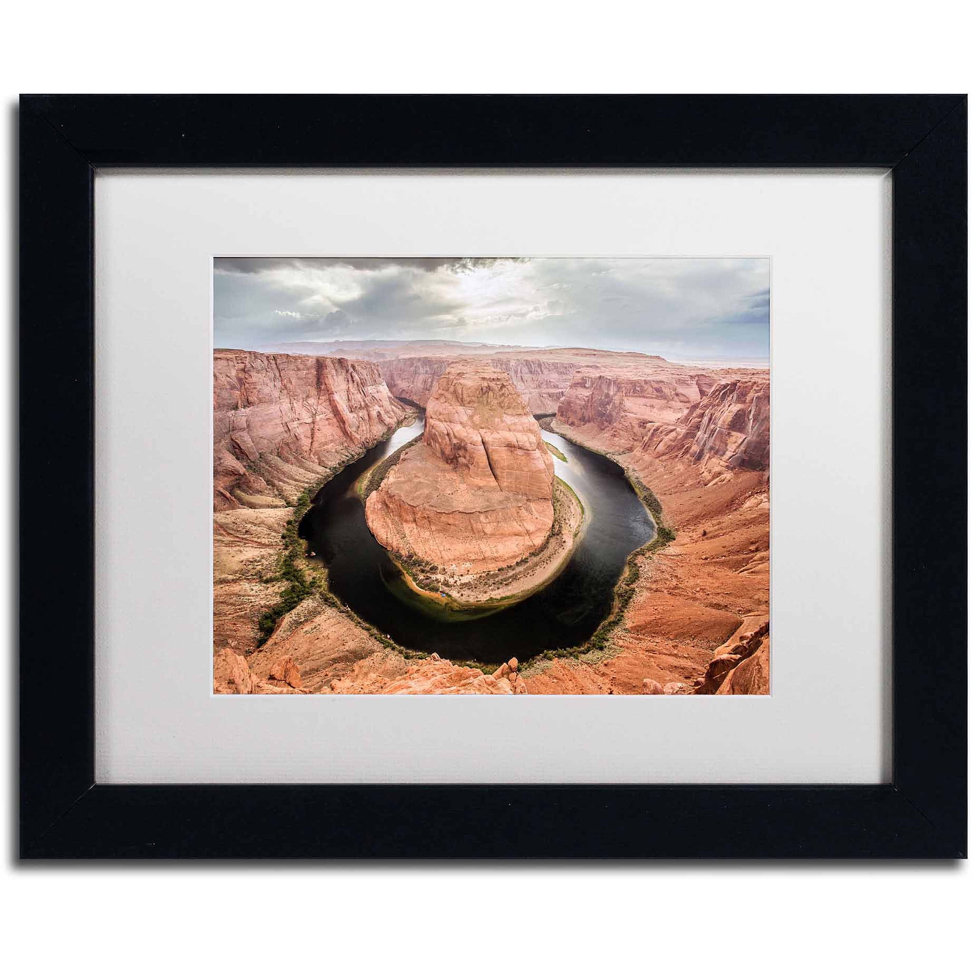 Trademark Pierre Leclerc "Horseshoe Bend" Art, White Matte W/Black Frame, 16" x 20"