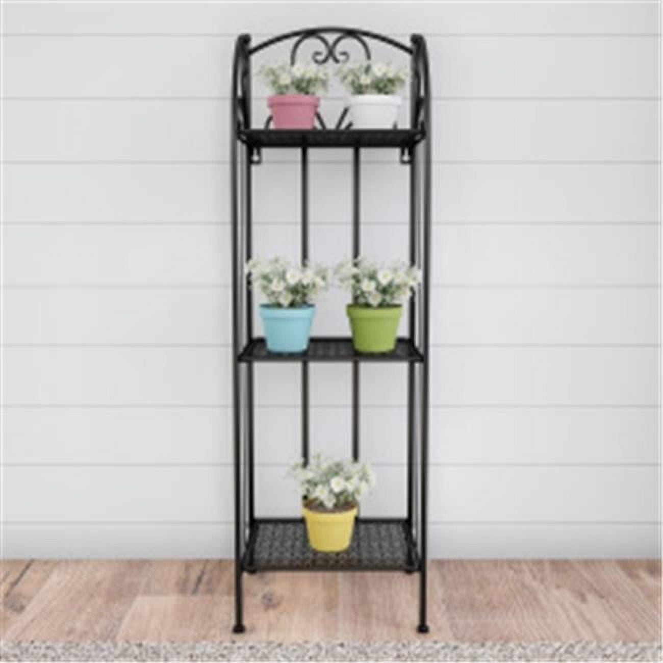 Black Metal 3-Tier Vertical Indoor/Outdoor Plant Stand