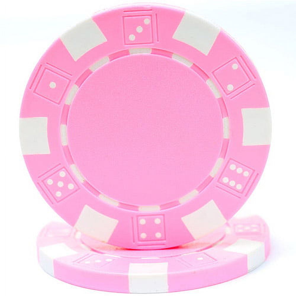 trademark poker 100 striped chip, 11.5gm, pink