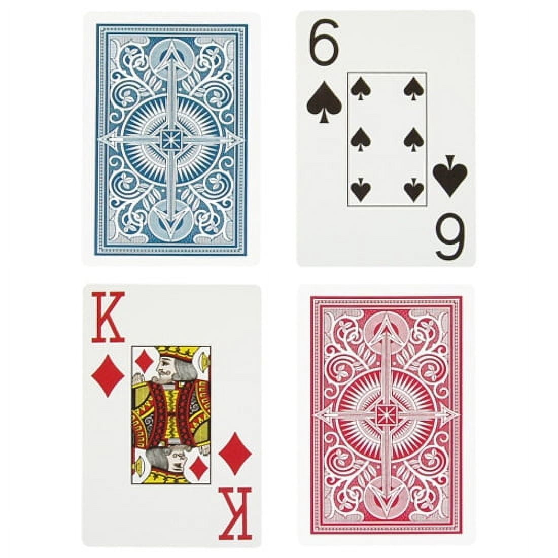 Trademark Poker Kem Arrow Bridge Size Jumbo Index Decks, Red/Blue