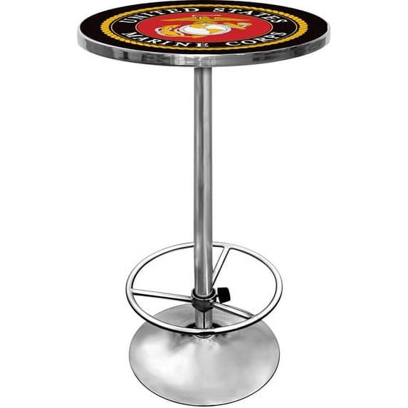 Trademark United States Marine Corps 42" Pub Table, Chrome