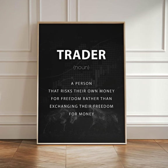 Trader Definition Trading Motivation Stock Market Quote Finance Poster Home Decor Office Wall Art