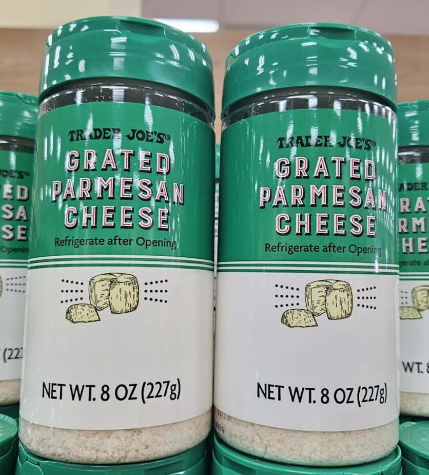 Trader Jo Grated Parmesan Cheese 8oz 227g (2 Bottles)