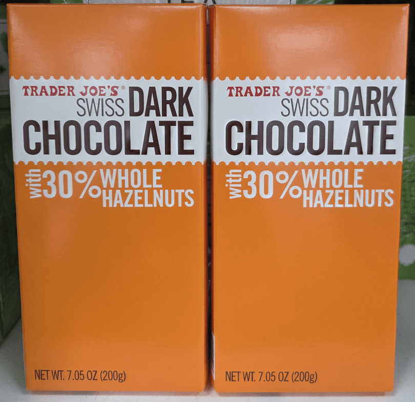 Trader Jo's Swiss Dark Chocolate with 30% Whole Hazelnuts 7oz 200g (2 Boxes)
