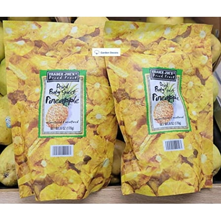 Trader Joe’S Dried Fruit Dried Baby Sweet Pineapple Unsweetened & Unsulfured 6Oz 170G (Two Bags)