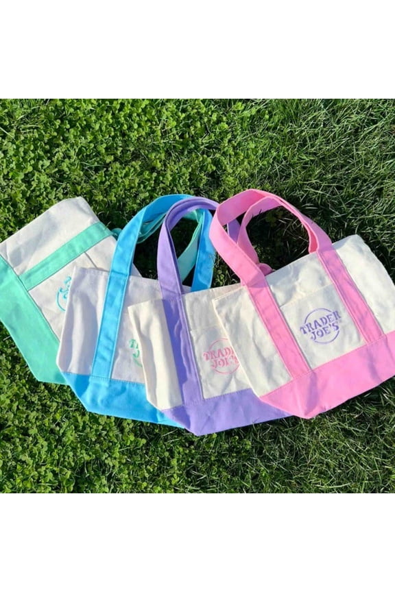 Trader_Joe S Mini Canvas Tote Bags 2025 LIMITED EDITION - 4PC - Small Tote Bag ,Canvas Tote Bag