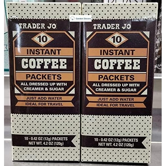 Trader Joes 10 Instant Coffee Packets Box 4.2oz 120g (Two Boxes)
