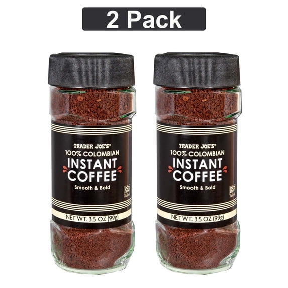 Trader Joe’s 100% Colombian Instant Coffee, 3.5 oz, Pack 2