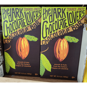 Trader Joes 85 Percent CACAO Dark Chocolate Lovers 3.5oz 100g (2 Bars)