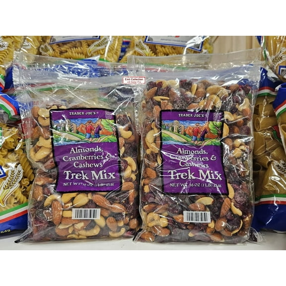 Trader Joes Almonds, Cranberries & Cashews Trek Mix 16oz 454g (2 Bags)