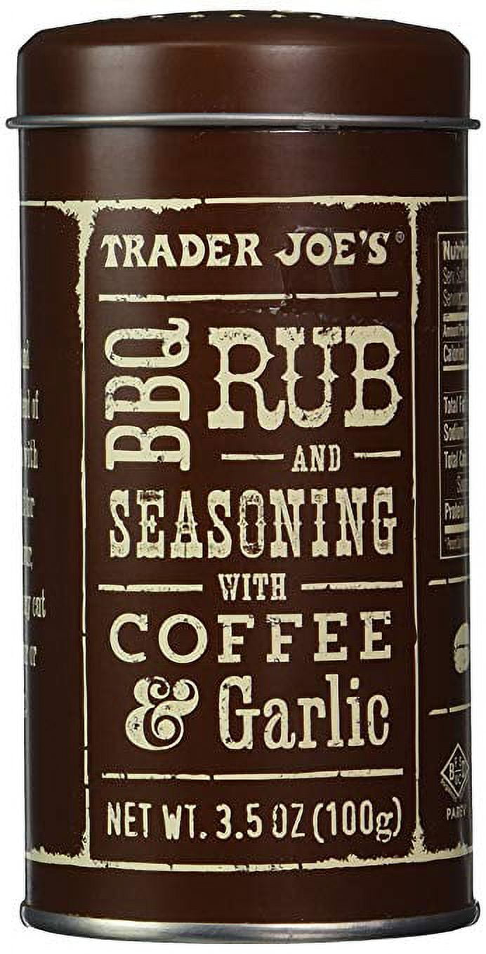 Trader Joe's BBQ Rub and Seasoning with Coffee & Garlic 1 Pack, 3.6oz 