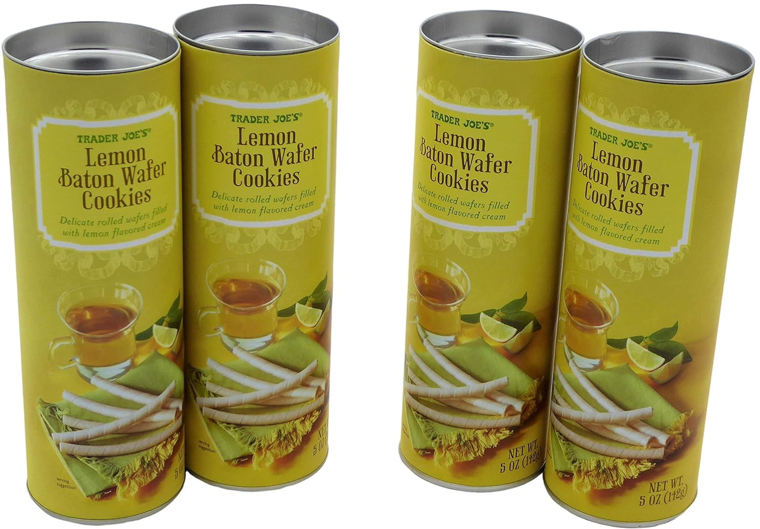 Trader Joe's Baton Lemon Rolled Wafer Cookies, Pirouette Rolled Wafers ...