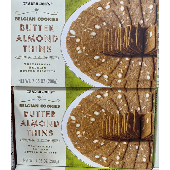 Trader Joe's Belgian Butter Almond Thins 7.05 oz- Pack of 2