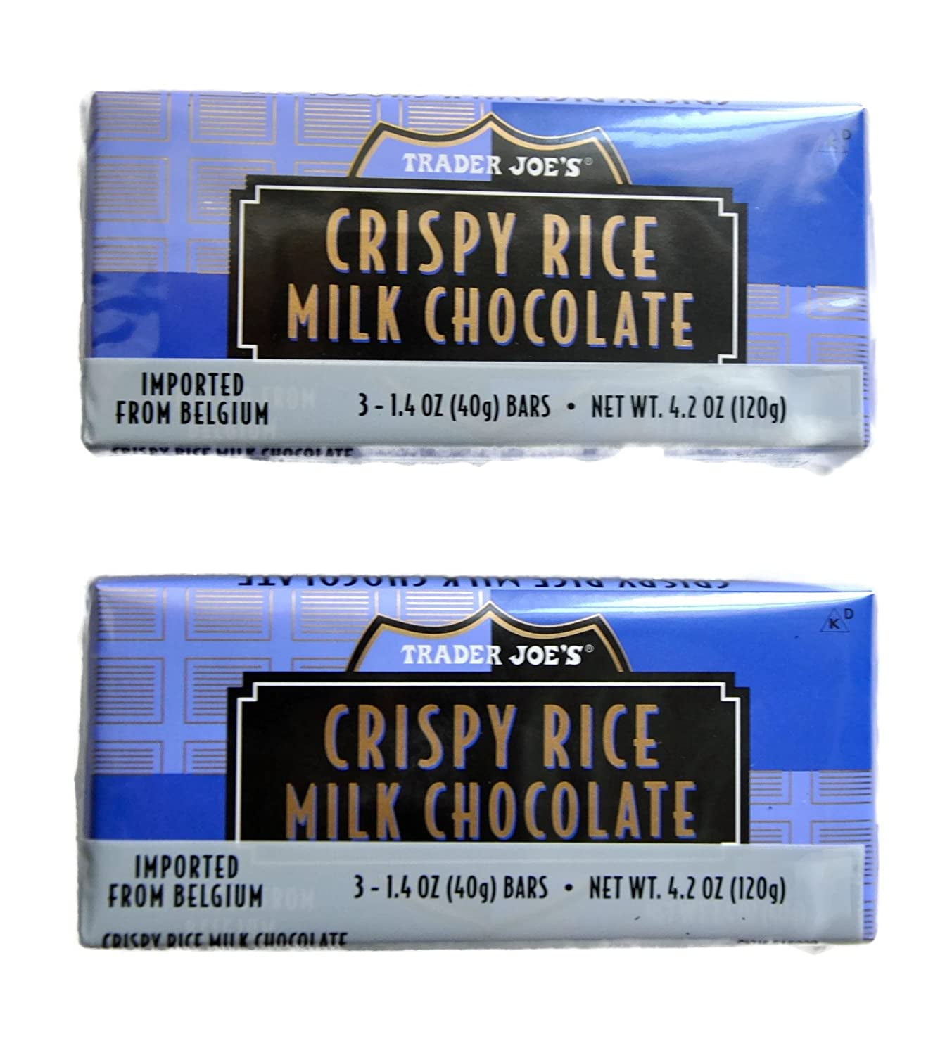 Trader Joe's Belgian Crispy Rice Milk Chocolate, 1.4 oz Bars (2 Packs