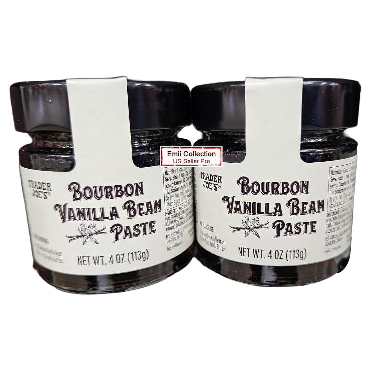 Trader Joe's Bourbon Vanilla Bean Paste 4oz 113g (2 Bottles)