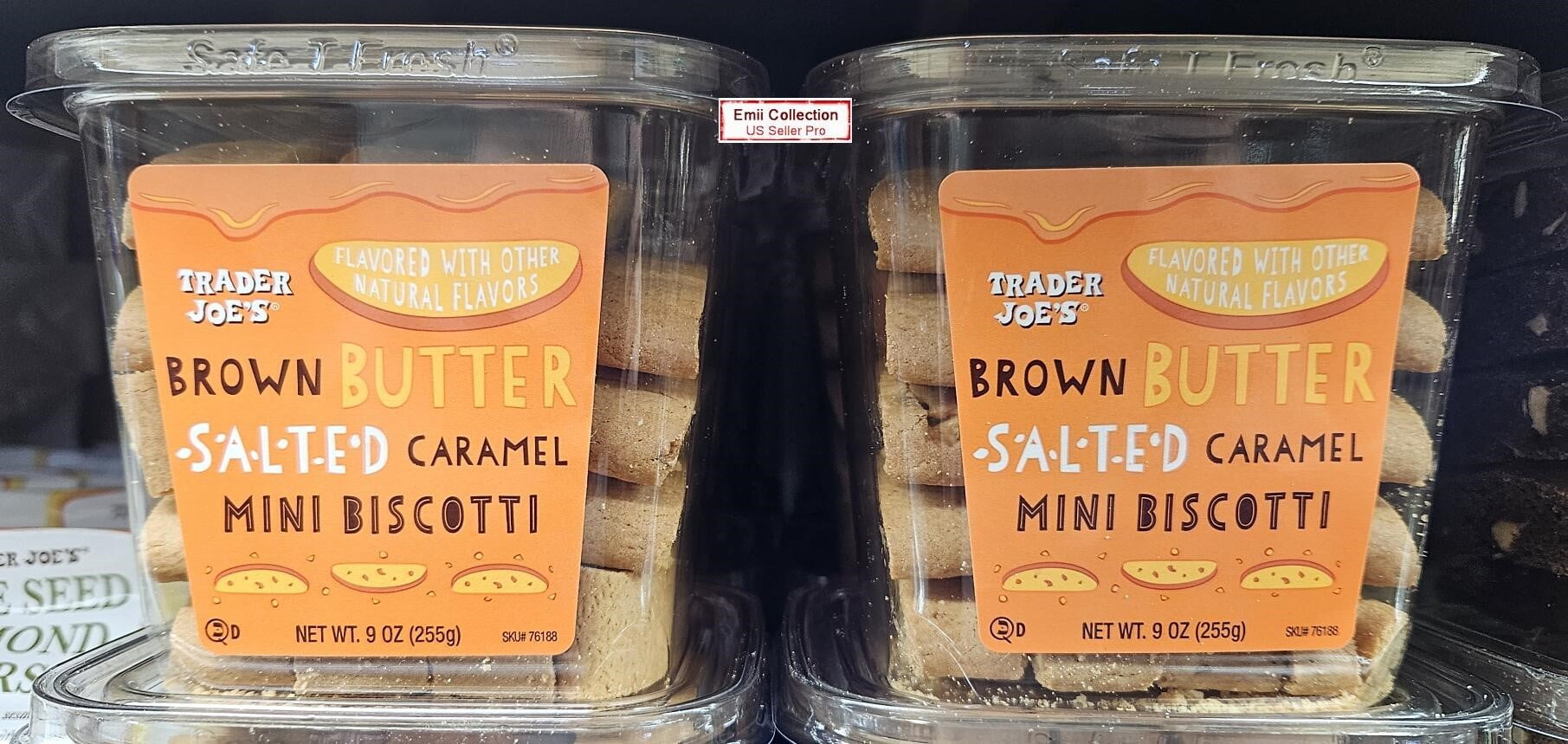 Trader Joe’s Brown Butter Salted Caramel Mini Biscotti 9oz 255g (2 Tubs)