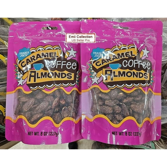 Trader Joe's Caramel Coffee Almonds 8oz 227g (2 Bags)