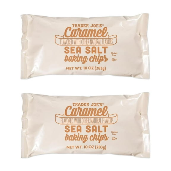 Trader Joe's Caramel Sea Salt Baking Chips 10 Oz, Pack of 2