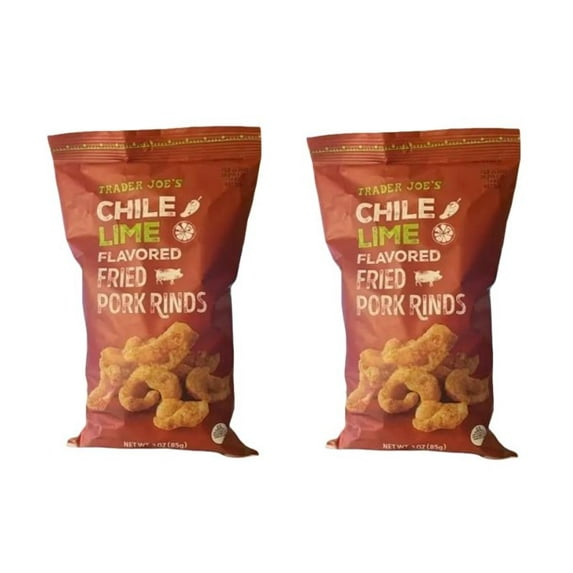 Trader Joe's Chile Lime Flavored Fried Pork Rinds Net WT 3 oz - 2 pack