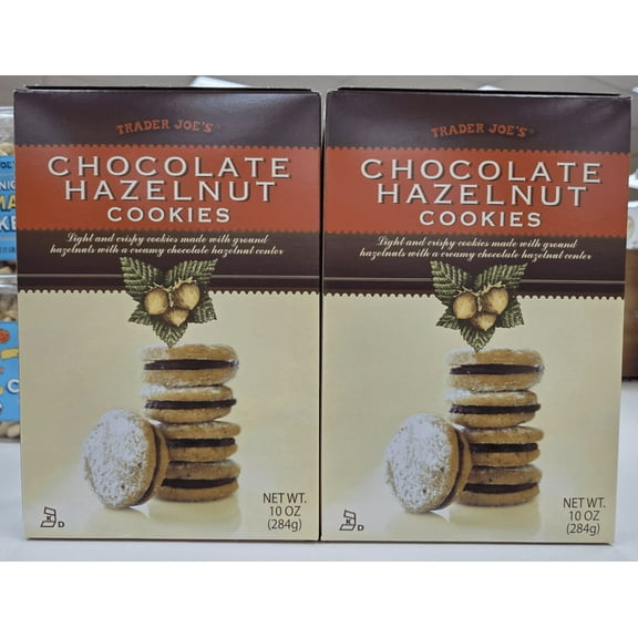 Trader Joes Chocolate Hazelnut Cookies 10oz 284g (2 Boxes)