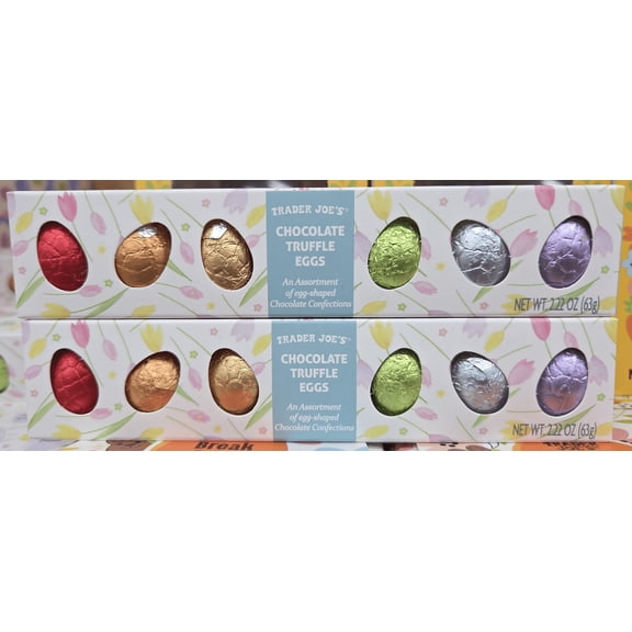 Trader Joes Chocolate Truffle Eggs 2.22oz 63g (2 Boxes)