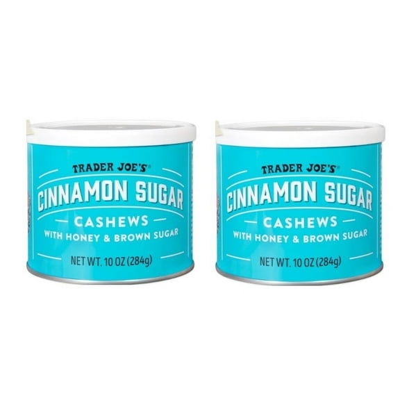 Trader Joe's Cinnamon Sugar Cashews with Honey and Brown Sugar, 2 Cans, 10 oz