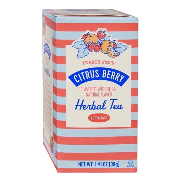 Trader Joe's Herbal Tea Bags, Citrus Berry Flavored, Caffeine-Free, 20 Count, 1.41 oz