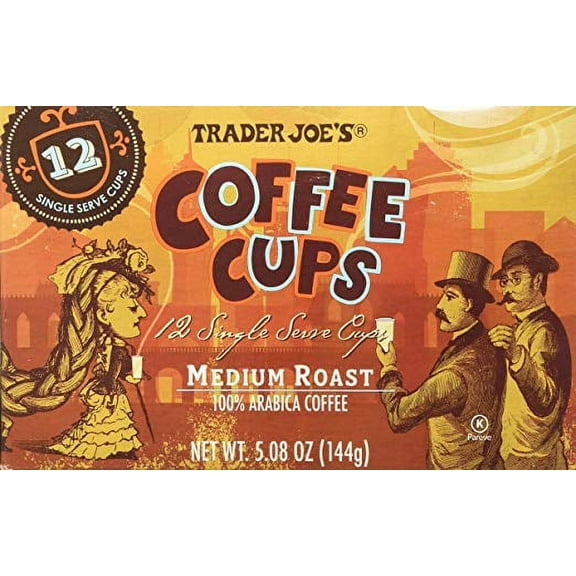 Trader Joe's Coffee Cups - Single Serve - Medium Roast Arabica Coffee 5.08oz, 1 Pack