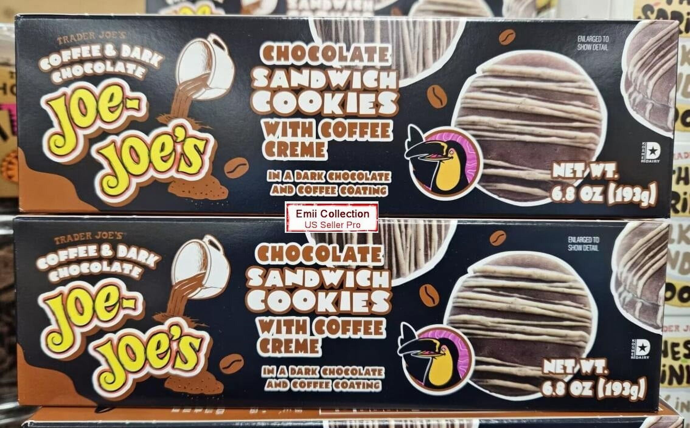 Trader Joe's Coffee & Dark Chocolate JoeJoe's Sandwich Cookies 6.8oz