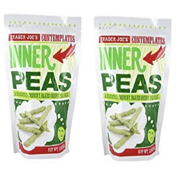 Trader Joes Contemplates Inner Peas  Baked Green Pea Snack, Light & Crunchy, 3.3 oz Bags (2-Pack)