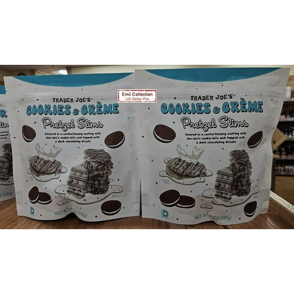 Trader Joes Cookies & Crme Pretzel Slims 6oz 170g (2 Bags)