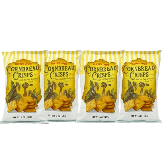Trader Joe's Cornbread Crisps - Sweet and Salty Snack 6oz (4 Bags)