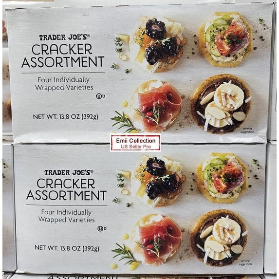 Trader Joe's Cracker Assortment for Individually Wrapped Varieties 13.8oz 392g (2 Boxes)