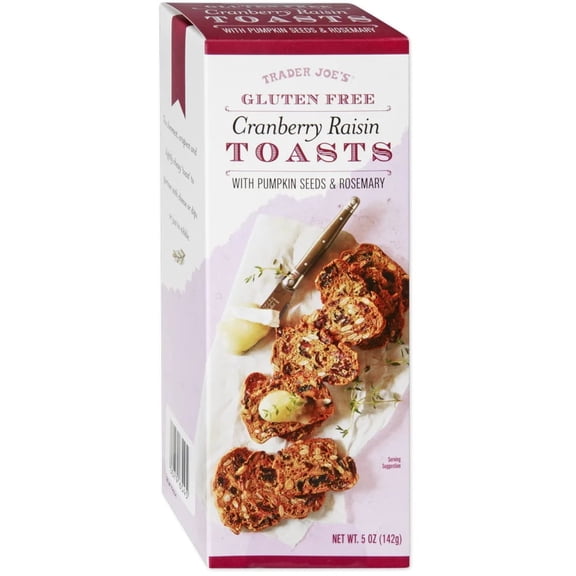 Trader Joe's Cranberry Raisin Toasts With Pumpkin Seeds & Rosemary, Gluten Free, 5 Oz